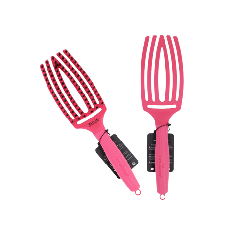 Olivia Garden - Szczotka Fingerbrush Medium - Hot Pink przód i tył