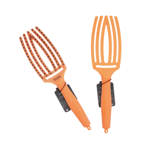 Olivia Garden - Szczotka Fingerbrush Medium - Orange Juice przód i tył=