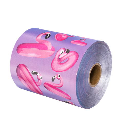 O! Tools Pink Flamingo - Ryflowana Folia Fryzjerska w Rolce 100 m sama rolka
