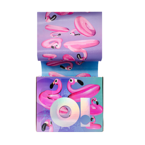 O! Tools Pink Flamingo - Ryflowana Folia Fryzjerska w Rolce 100 m rozwinięta