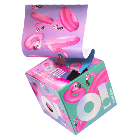 O! Tools Pink Flamingo - Ryflowana Folia Fryzjerska w Rolce 100 m rozwinięta