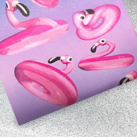 O! Tools Pink Flamingo - Ryflowana Folia Fryzjerska w Rolce 100 m zbliżenie na folię