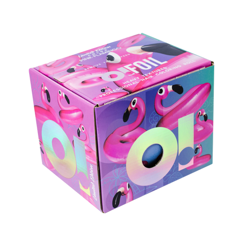 O! Tools Pink Flamingo - Ryflowana Folia Fryzjerska w Rolce 100 m