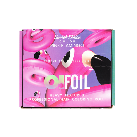 O! Tools Pink Flamingo - Ryflowana Folia Fryzjerska w Rolce 100 m