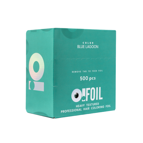 O! Tools Blue Lagoon - Ryflowana Folia Fryzjerska w Arkuszach 500 szt