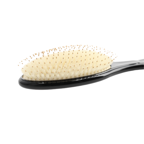 Kashoki Smooth White - Duża Szczotka z Białym Włosiem Dzika - Oval zbliżenie na włosie