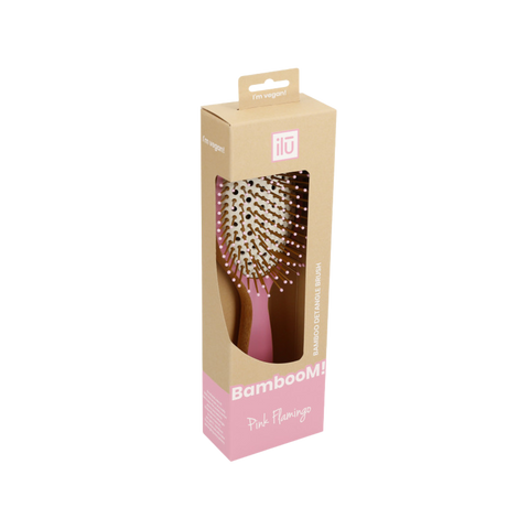 ILU BambooM! - Bambusowa Szczotka w opakowaniudo Włosów - Pink Flamingo