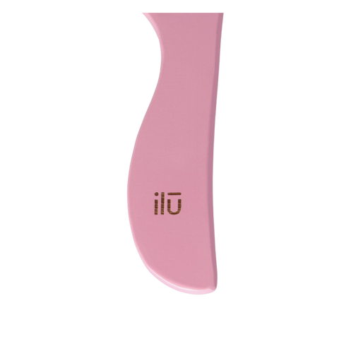 ILU - Bambusowy Grzebień do Włosów - Pink Flamingo zbliżenie na rączkę