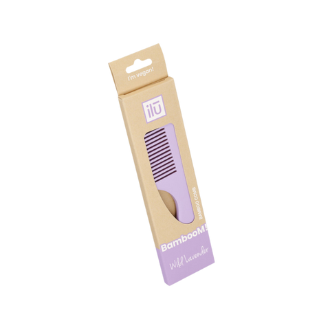 ILU - Bambusowy Grzebień do Włosów - Wild Lavender w opakowaniu