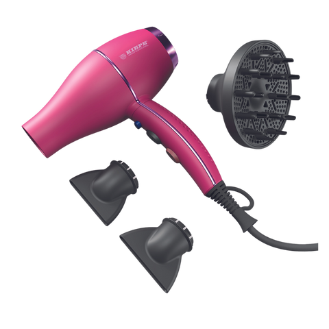 Kiepe - Suszarka Bloom Neon Pink a obok wszystkie akcesoria