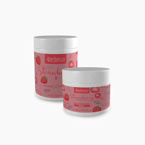 Belleco - Zestaw Botox/Laminacja Truskawkowy 1000 + 500 ml