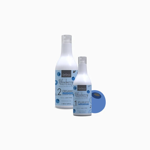 Belleco Blueberry Protein - Zestaw do Nanoplastii Szampon 300 ml + Proteiny 500 ml