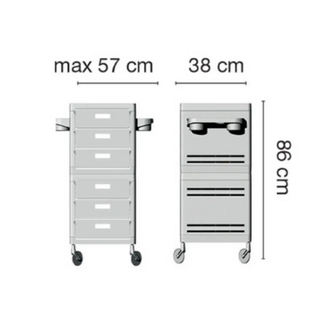 Ceriotti - My 6 Drawers - Pomocnik/Wózek Fryzjerski Czarny wymiary