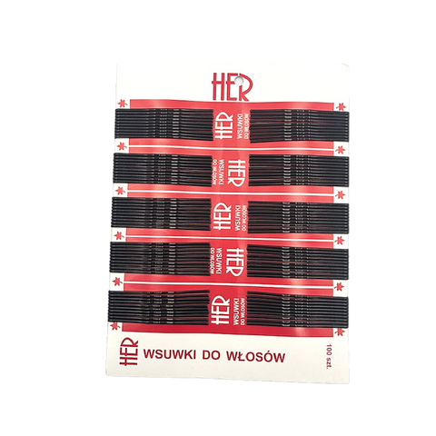 HER - Wsuwki do Włosów - Czarne - 6 cm - 100 szt