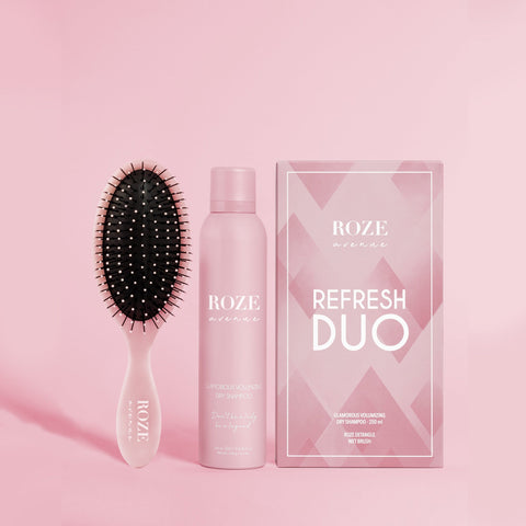 zestaw suchy szampon + szczotka wet brush roze avenue