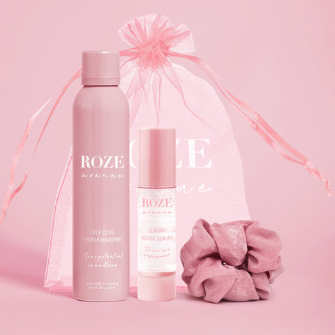 zestaw lakier do włosów + olejek + gumka do włosów roze avenue