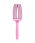 Różowa szczotka do włosów Olivia Garden FingerBrush Combo Medium Pink Tokyo, przeznaczona do rozczesywania włosów, ergonomiczny kształt, linia Amazonki Róż po zdrowie.