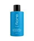 Fiore Professional Keratin Me Shampoo 300 ml w niebieskiej butelce z czarnym korkiem na białym tle.
