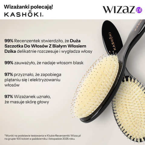 Kashoki Smooth White - Szczotka z Białym Włosiem Dzika - Oval